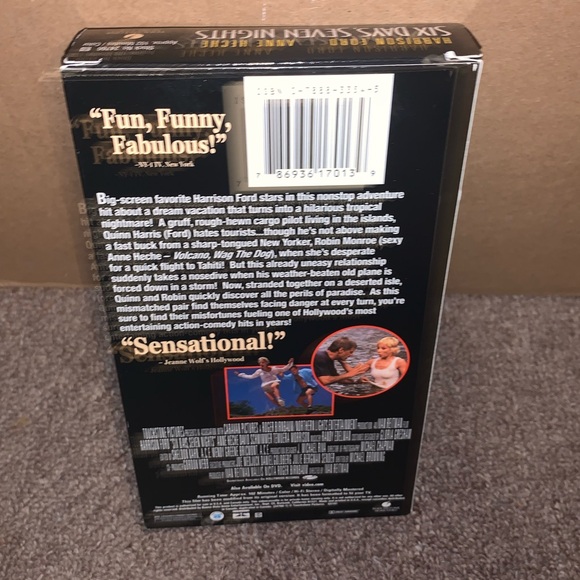 ~6/$10 MOVIES VHS/DVDS~ Six Day Seven Nights VHS Tape Rated PG-13 102 Minutes - Picture 2 of 5
